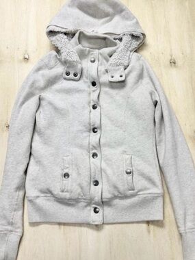 Abercrombie & Fitch Y2K Plush, Super Soft Zip/Snap, Hooded Jacket Sz: M